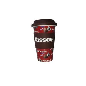 Hershey's Kisses Travel Mug Galerie Ceramic Coffee Cup Silicone Lid Sleeve 16oz